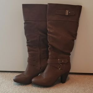 Faux leather boots